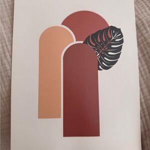 NEW Abstract Art Print with Leaf Design (6 pieces)